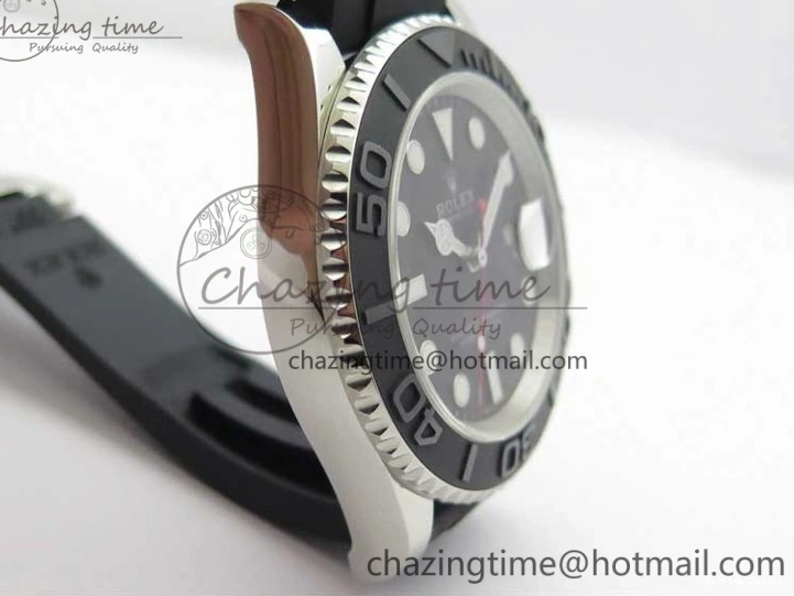 0130 Yacht-Master 116655 ARF SS Custom Made Black Ceramic Bezel on Oysterflex Rubber Strap A HighPerformance 3064